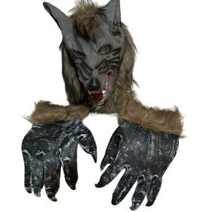 Wolf Mask With Glove Wolf Hands For Large Youth or Small Adult